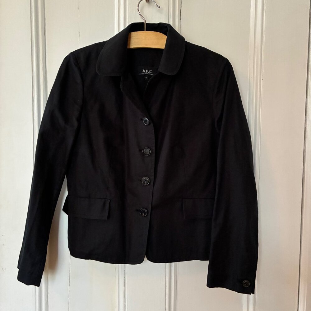 A.P.C. Cotton/Linen black blazer, Women sz 36, Vintage